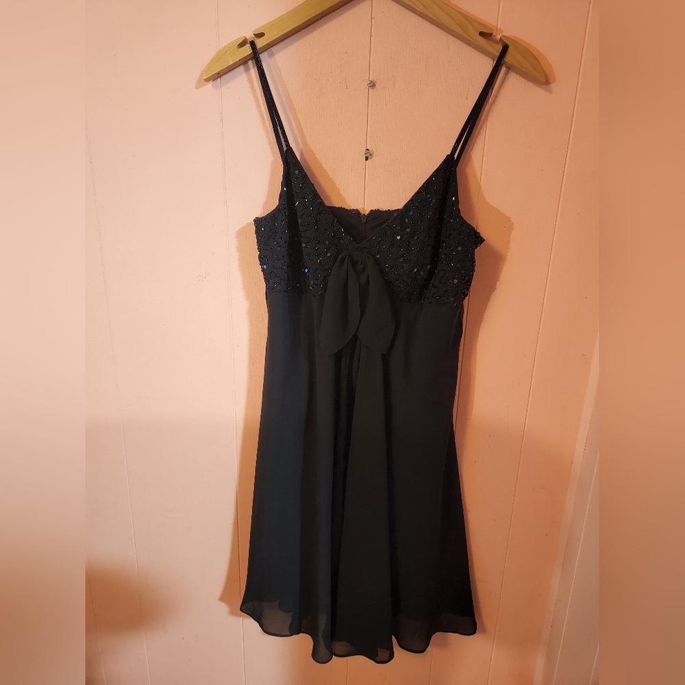 Eva Blue Petite Black Dress